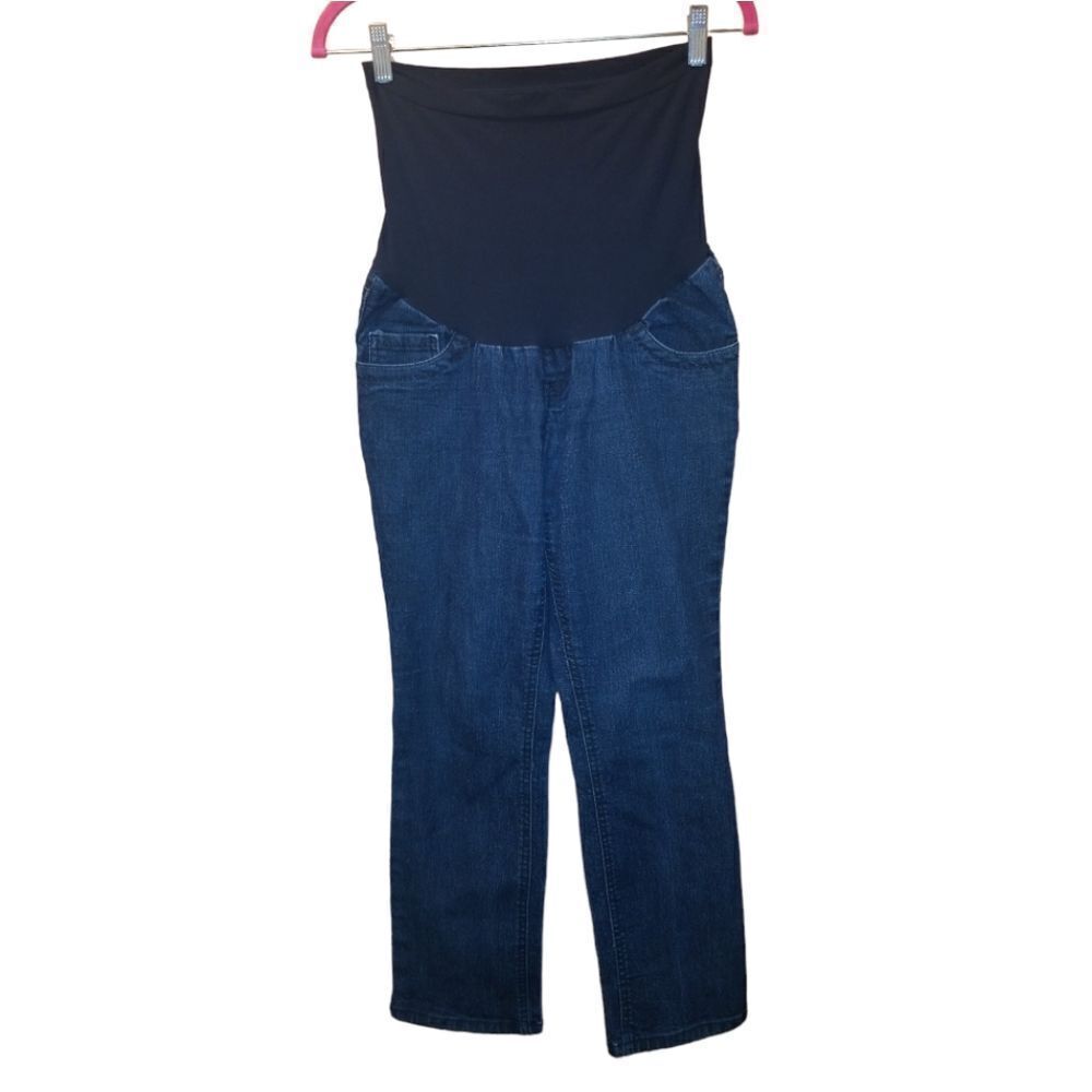 Indigo Blue Maternity Jeans Full Panel Petite Medium